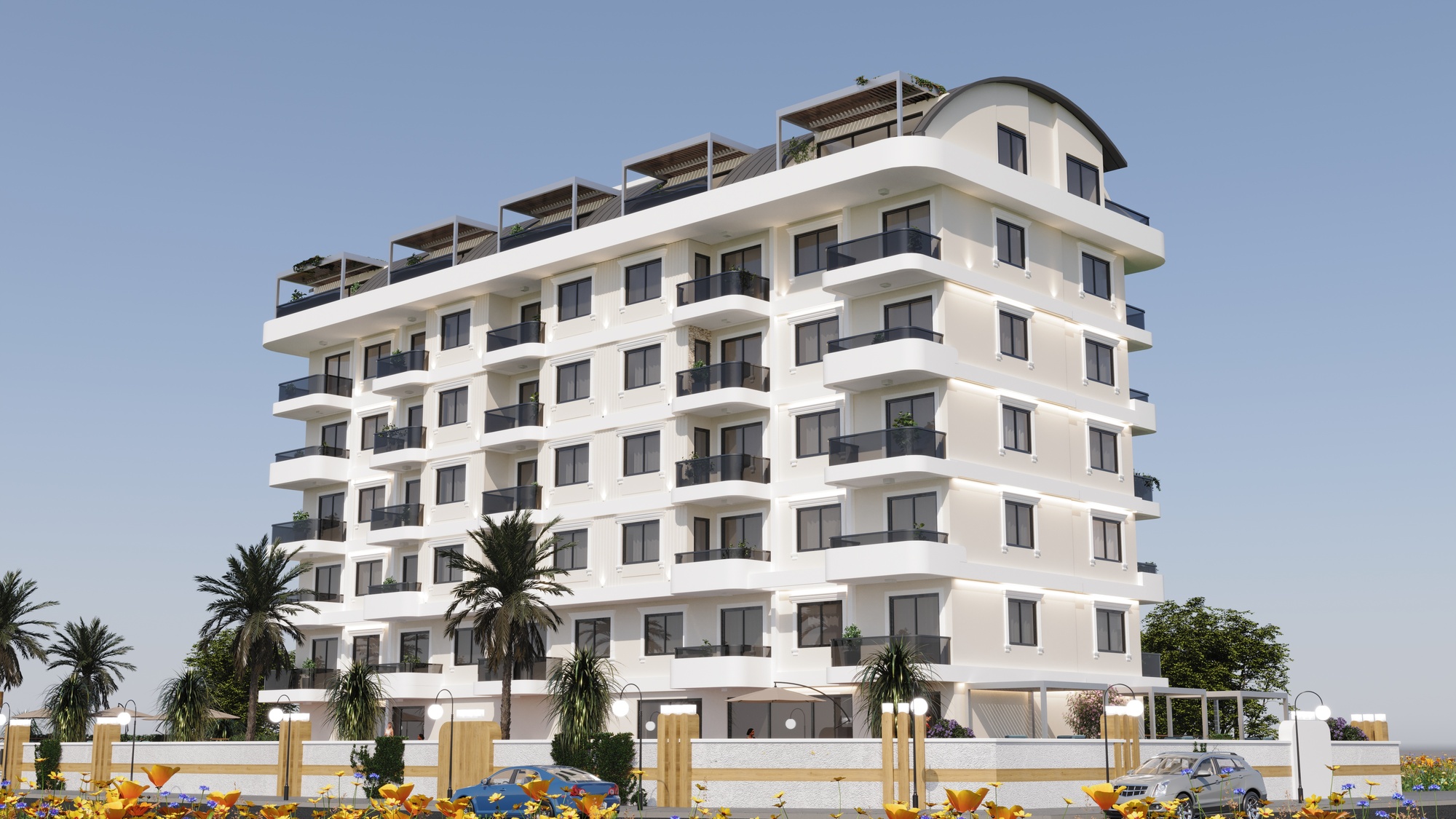 Riverside projesinin dış cephesinden genel bir görünüm