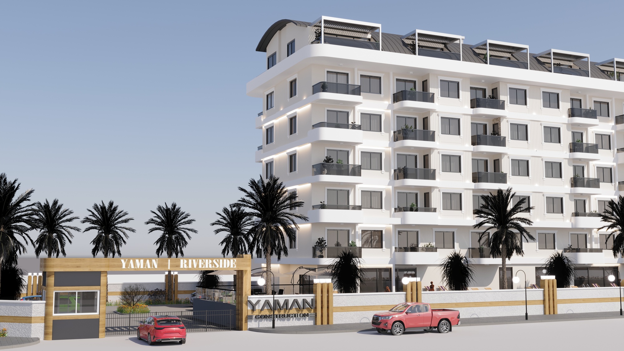 Riverside projesinin dış cephesinden bir detay